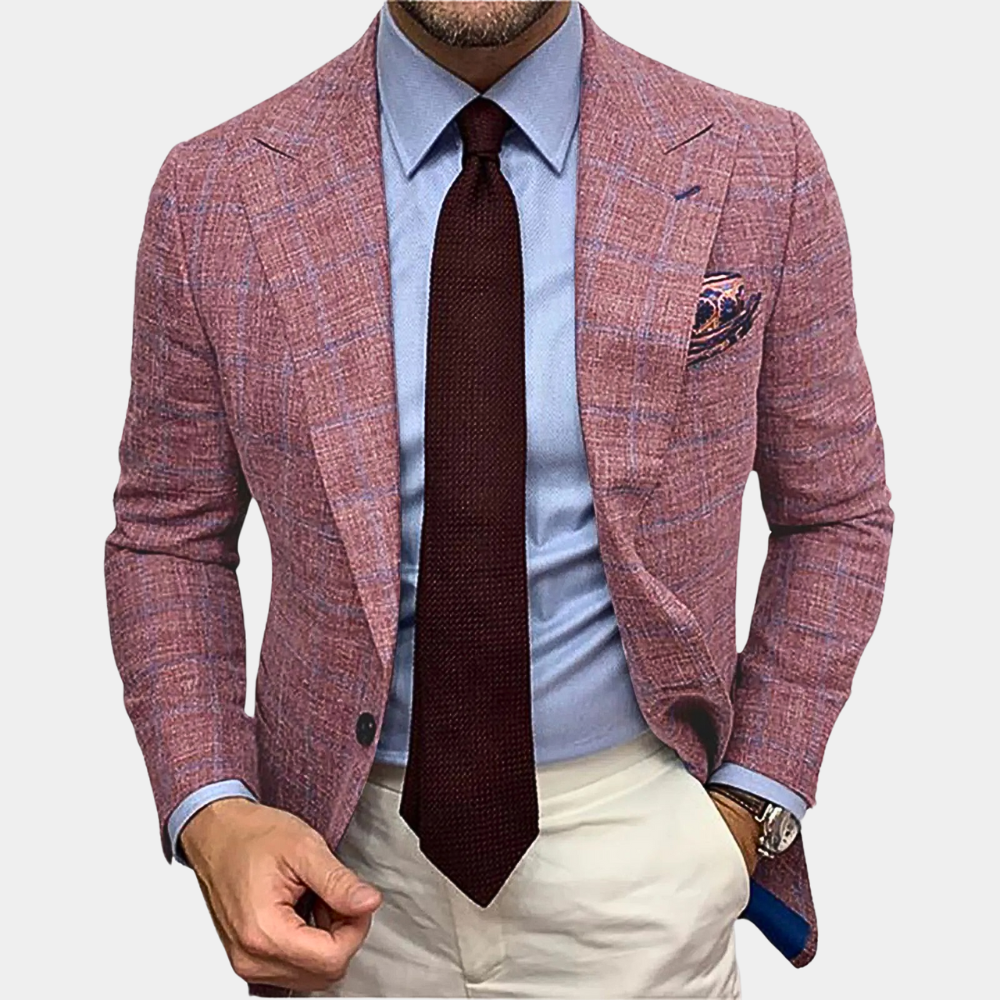 Herren Blazer – Slim Fit – Atmungsaktives Material – Zwei-Knopf – Klassisches Revers
