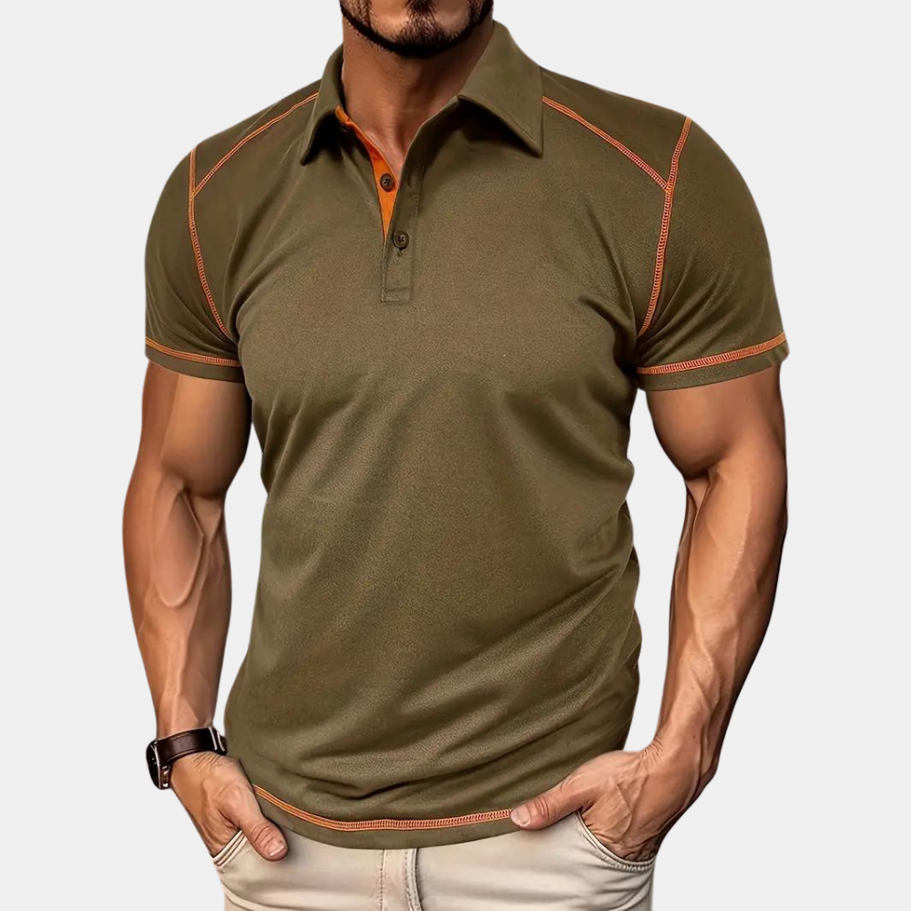 Herren Poloshirt – Slim Fit – Soft Knit – Kurzarm – Modern mit Ziernähten