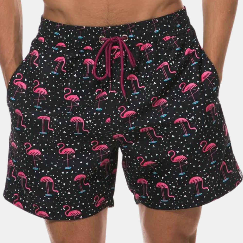 Herren Shorts – Relaxed Fit – Atmungsaktives Material – Kordelzug – Printdesign