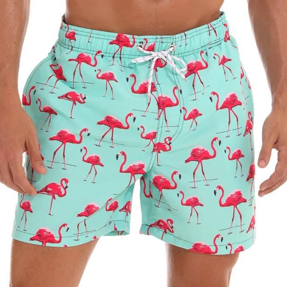 Herren Shorts – Relaxed Fit – Atmungsaktives Material – Kordelzug – Printdesign