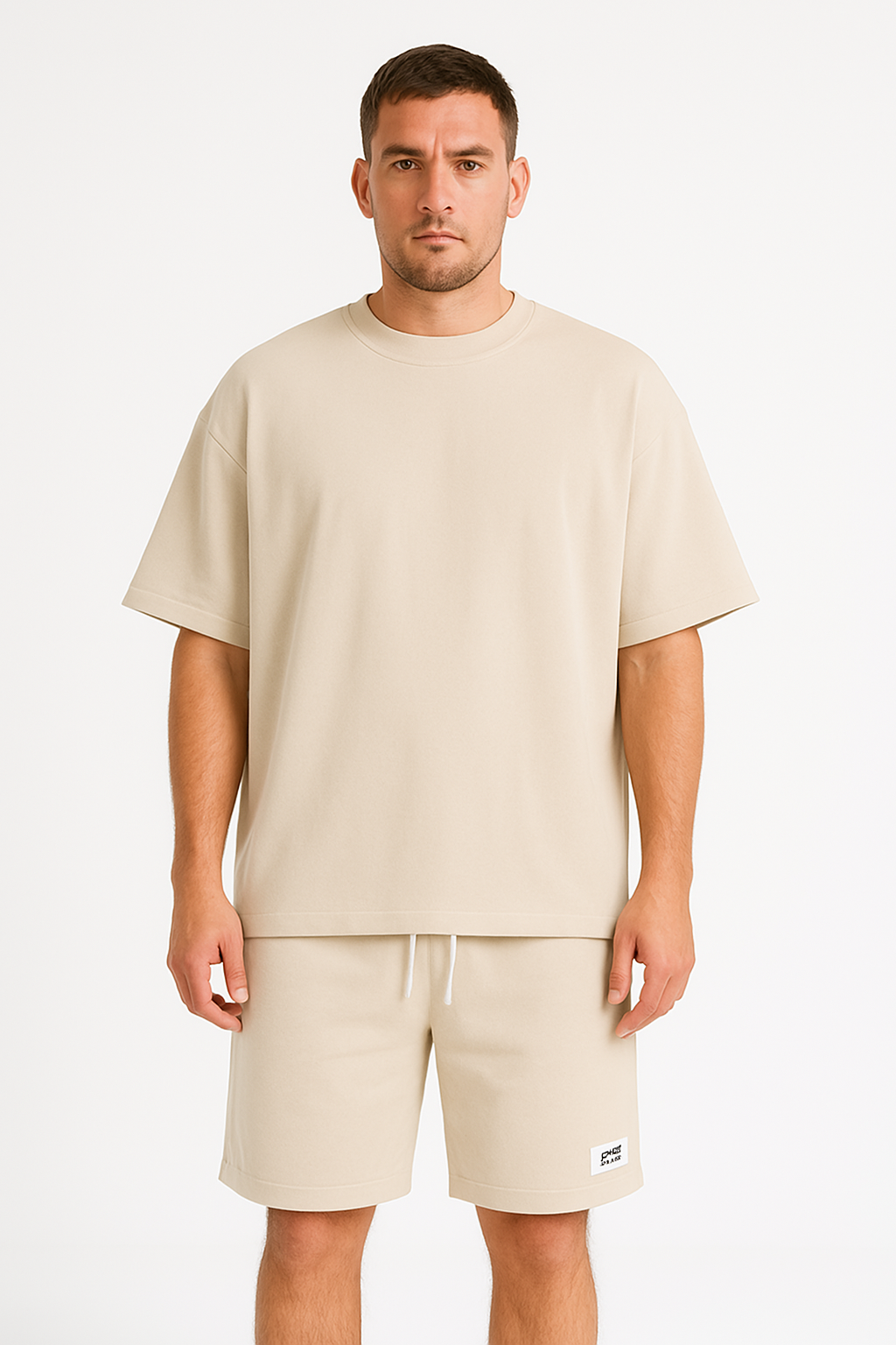 Herren Trainingsset – Lockerer Schnitt – Atmungsaktives Funktionsmaterial – Kurzarm & Shorts