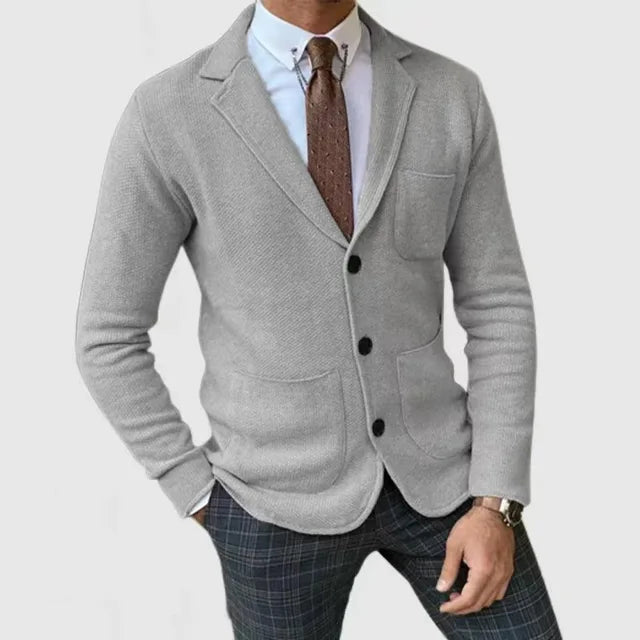 Herren Blazer – Taillierter Schnitt – Soft Knit – Einreihig – Klassisches Revers