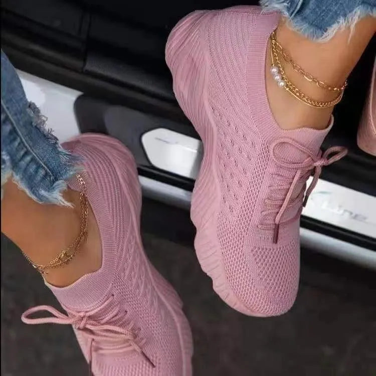 Damen Sneakers – Atmungsaktive Meshstruktur – Orthopädische Dämpfung – Sportliches Design