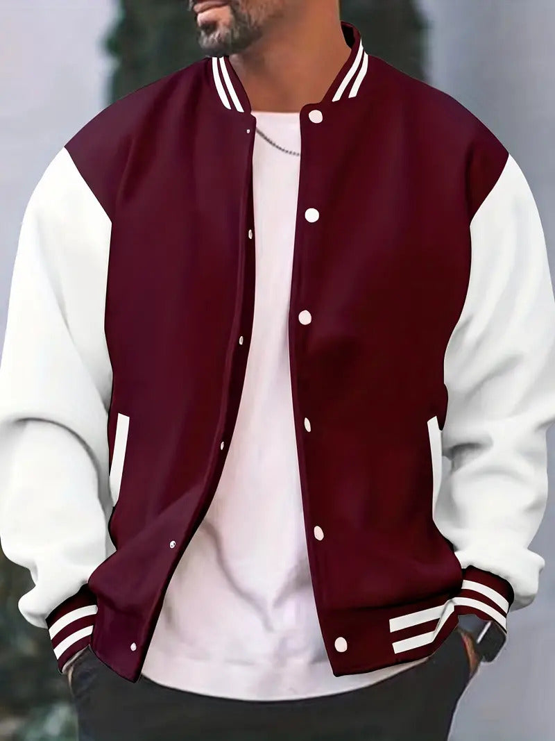 Herren Bomberjacke – Natural Fibers – Regular Fit – Knopfverschluss – Rippbündchen