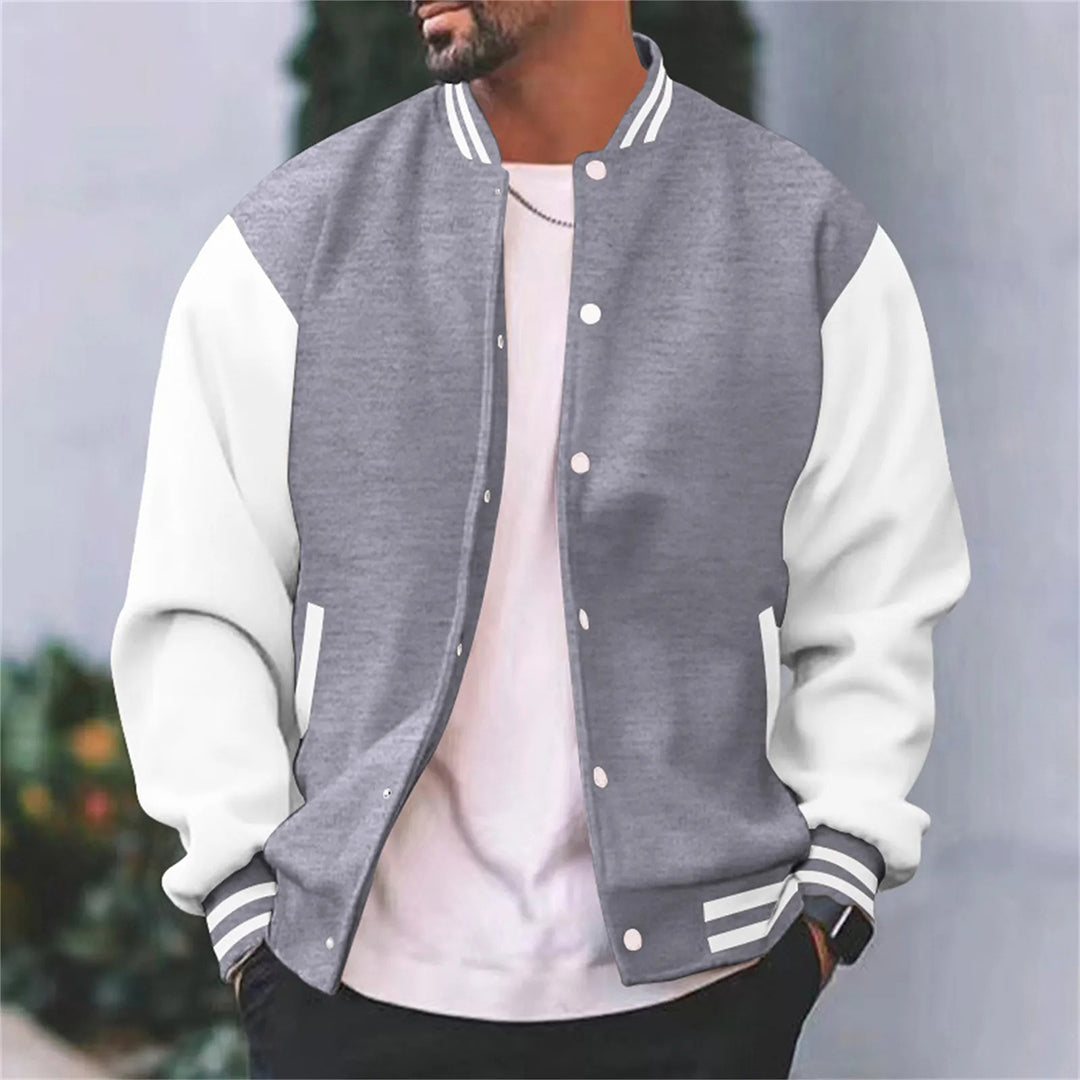 Herren Bomberjacke – Natural Fibers – Regular Fit – Knopfverschluss – Rippbündchen