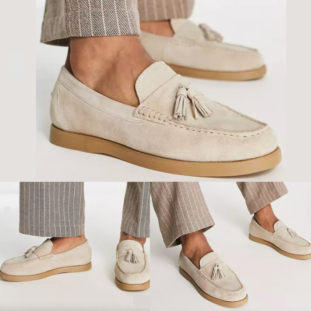 Herren Loafer – Slip-On Design – Tassel Detail – Weiches Finish – Schmaler Sitz