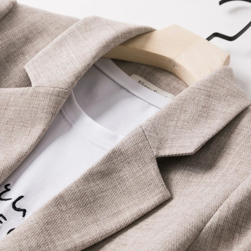 Damen Blazer – Lockerer Schnitt – Atmungsaktives Gewebe – Ein-Knopf Design