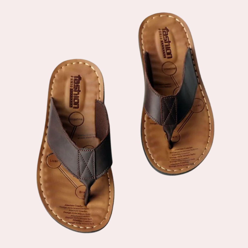 Herren Slipper – Weiches Obermaterial – Offene Zehenpartie – Gepolsterte Sohle