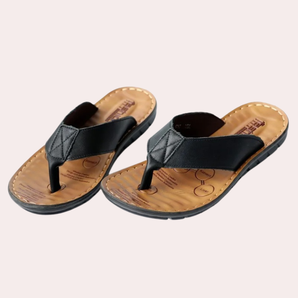 Herren Slipper – Weiches Obermaterial – Offene Zehenpartie – Gepolsterte Sohle