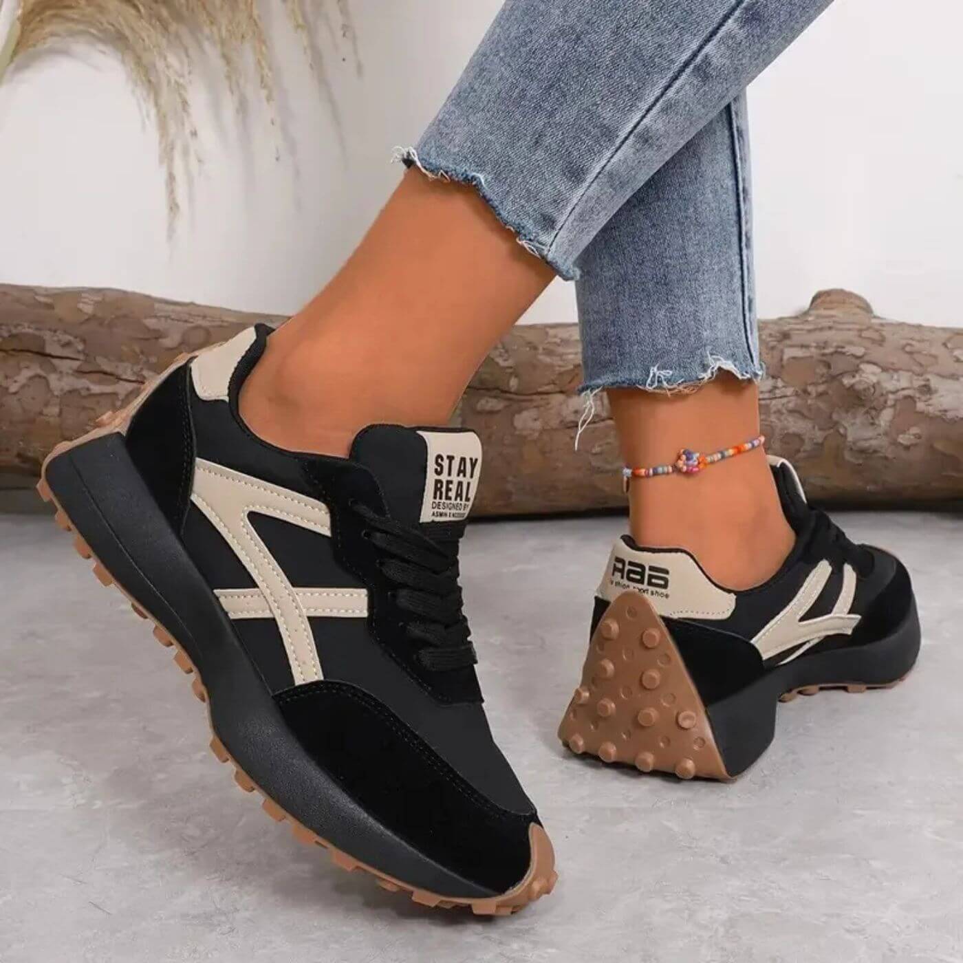 Damen Sneakers – Atmungsaktives Obermaterial – Gepolsterte Sohle – Sportlicher Schnitt