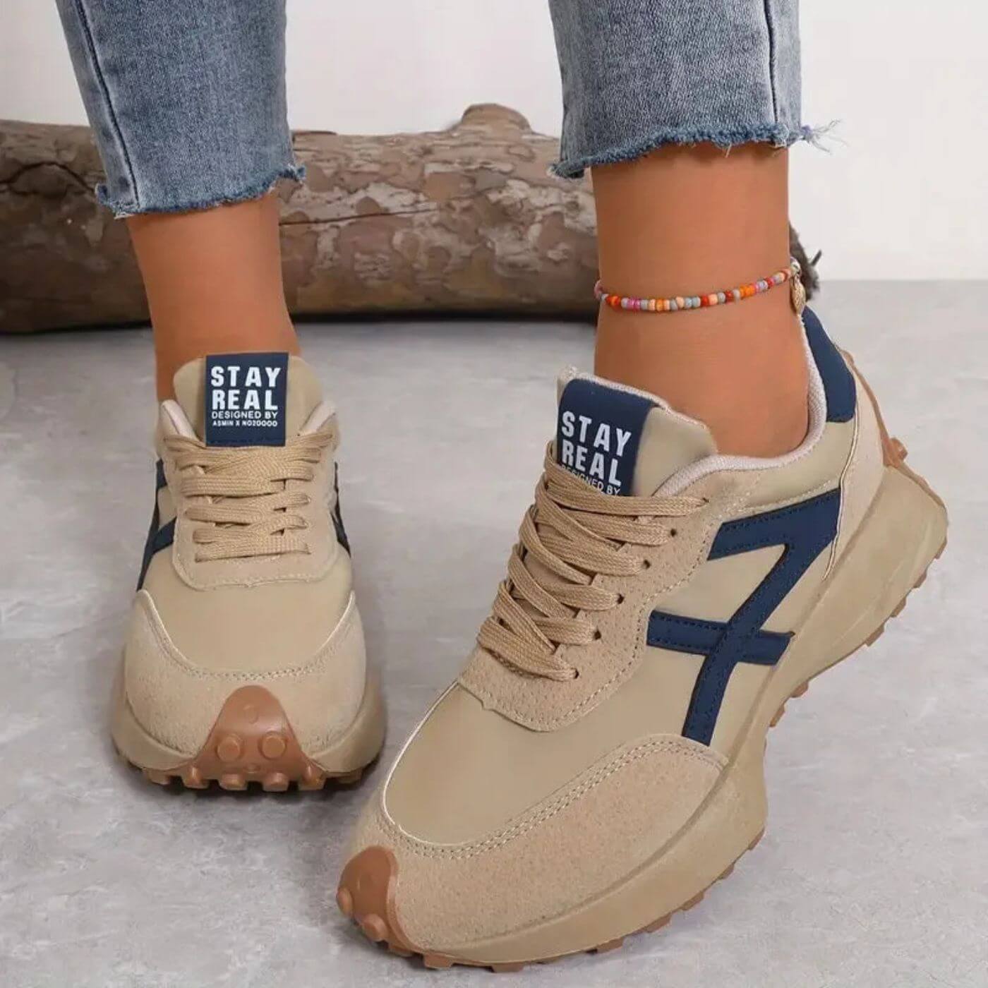 Damen Sneakers – Atmungsaktives Obermaterial – Gepolsterte Sohle – Sportlicher Schnitt