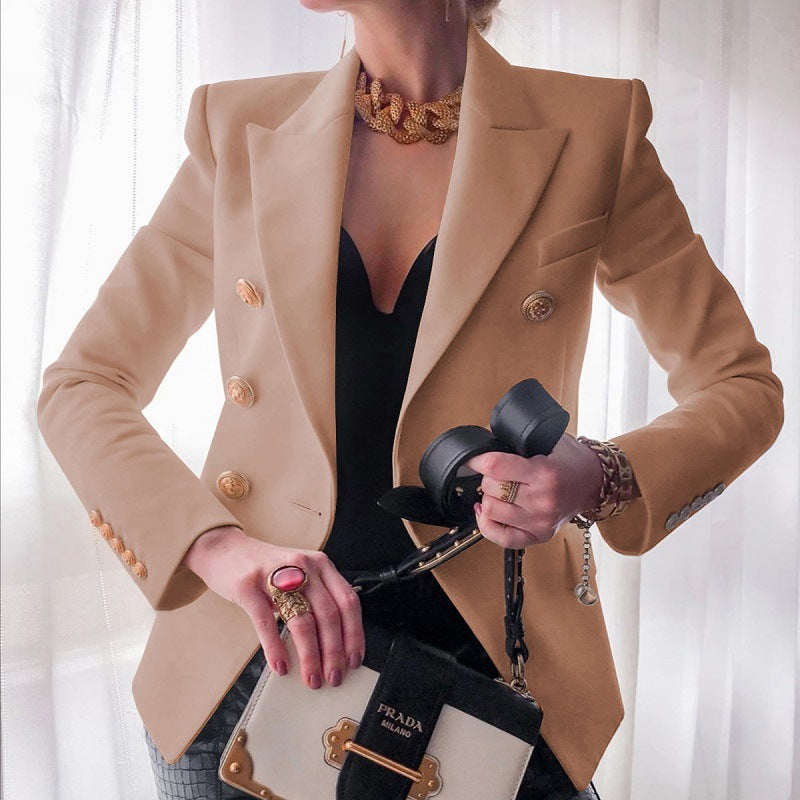 Damen Blazer – Taillierte Passform – Doppelreihig – Luxusstoff – Goldknöpfe