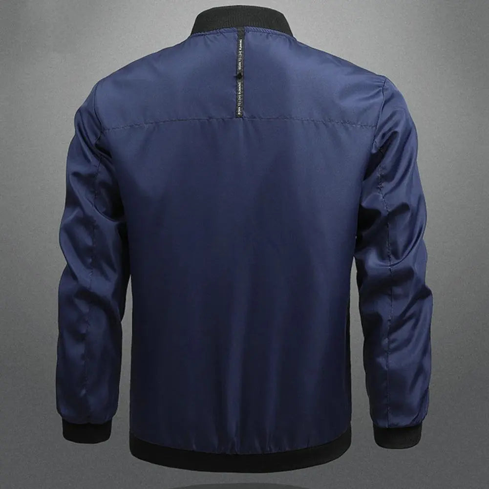 Herren Bomberjacke – Regular Fit – Atmungsaktives Gewebe – Stehkragen – Zipper