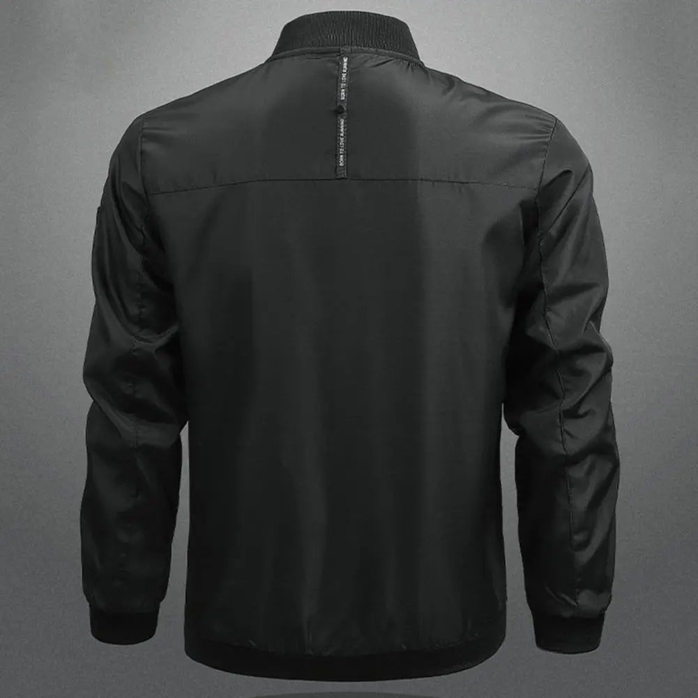 Herren Bomberjacke – Regular Fit – Atmungsaktives Gewebe – Stehkragen – Zipper