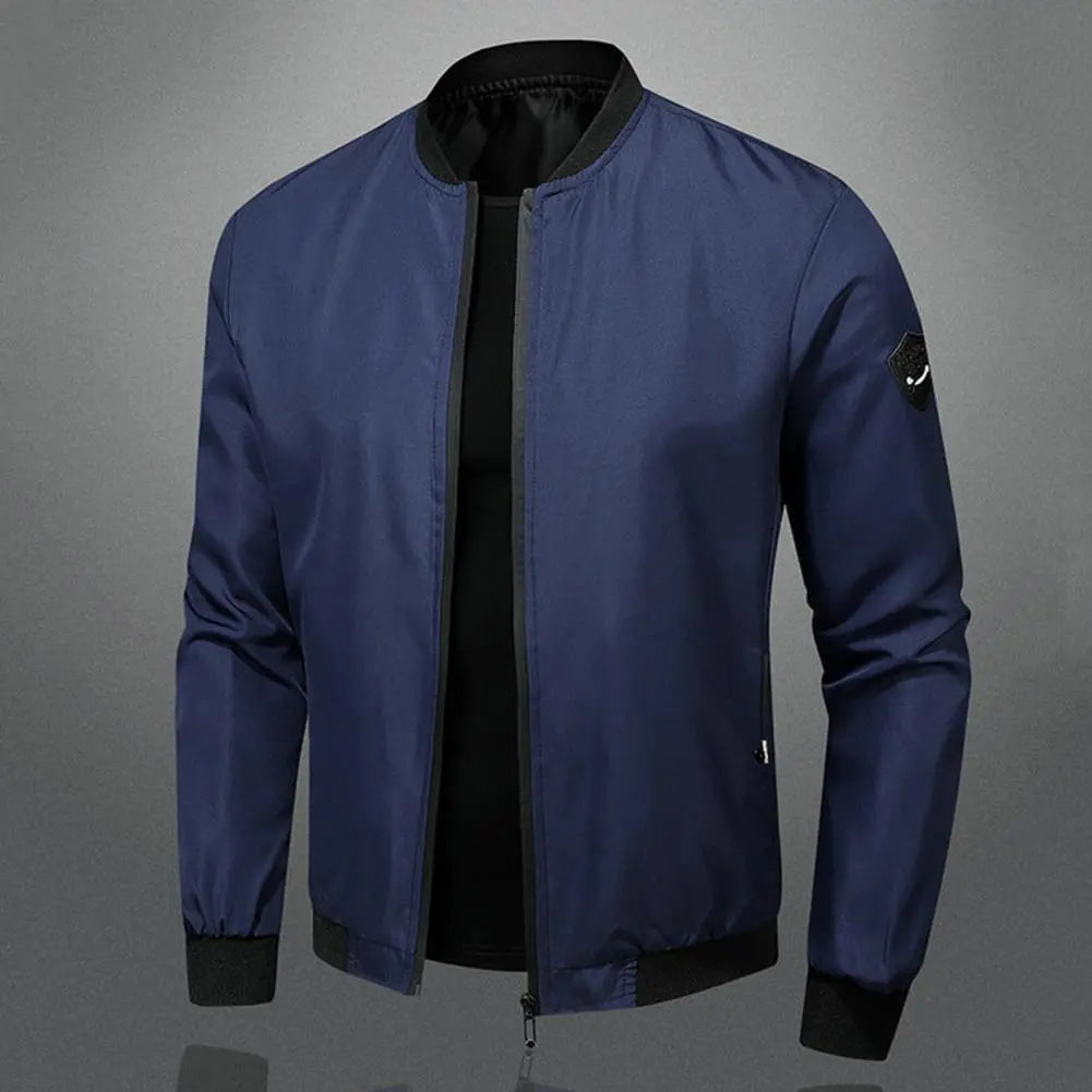 Herren Bomberjacke – Regular Fit – Atmungsaktives Gewebe – Stehkragen – Zipper