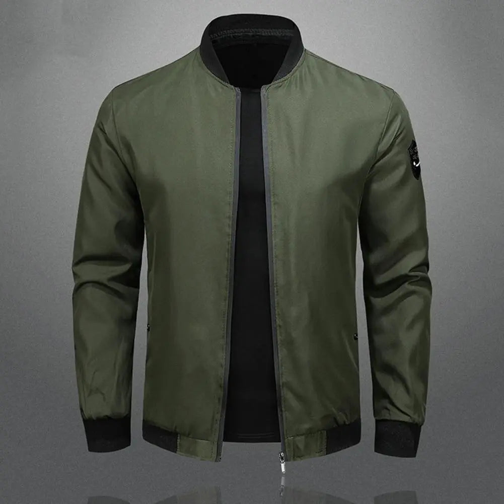 Herren Bomberjacke – Regular Fit – Atmungsaktives Gewebe – Stehkragen – Zipper