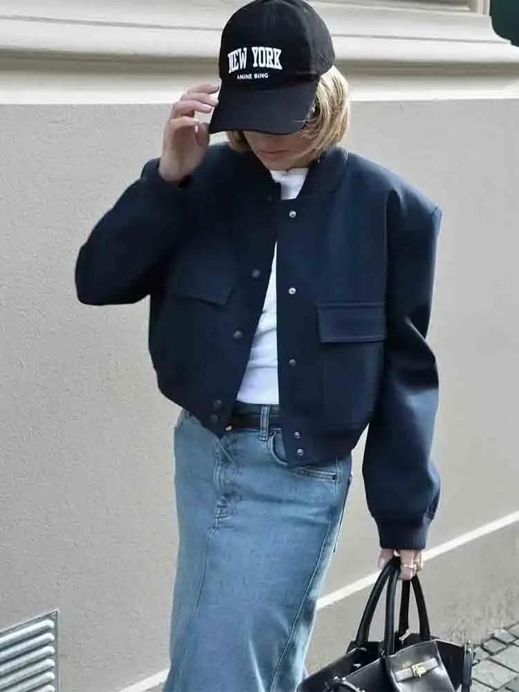 Damen Bomberjacke – Strukturierter Oversize-Schnitt – Windabweisend – Casual Style