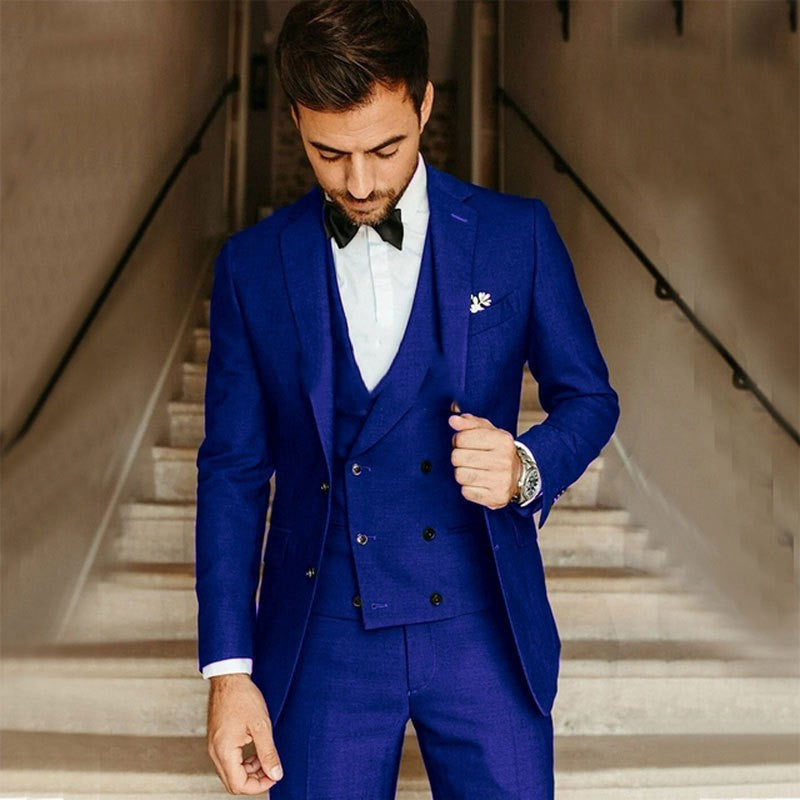 Herren Anzug 3-teilig – Slim Fit – Luxusstoff – Weste Doppelreiher – Formal Look