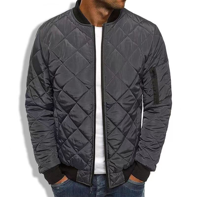 Herren Steppjacke – Regular Fit – Diamantsteppung – Rippbündchen – Ärmeltasche