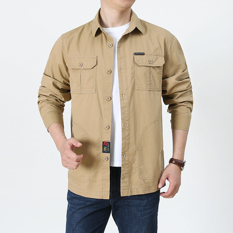 Herren Overshirt – Relaxed Fit – Atmungsaktive Mischung – Knopfleiste mit Brusttaschen