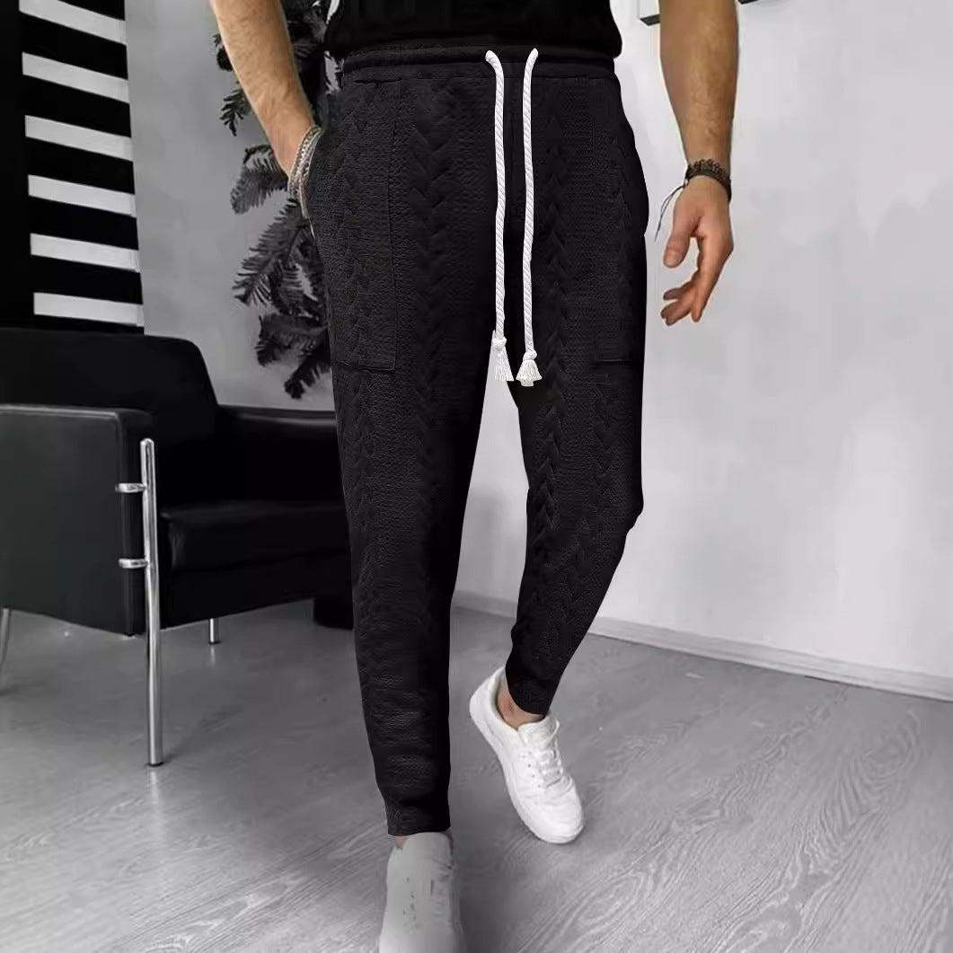 Herren Jogginghose – Relaxed Fit – Strickstruktur – Kordelzug – Mit Taschen