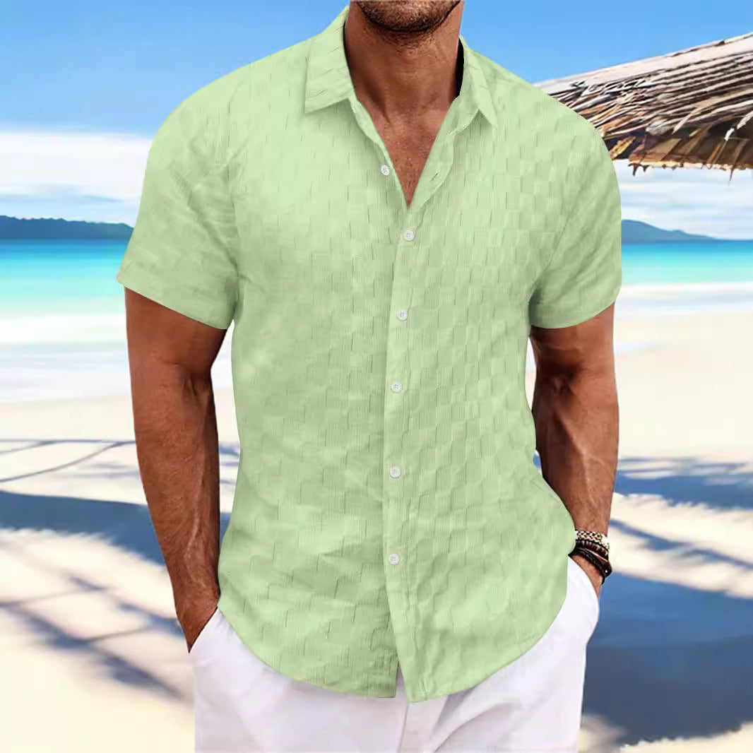 Herren Freizeithemd – Regular Fit – Atmungsaktiv – Kurzarm – Strukturwebung