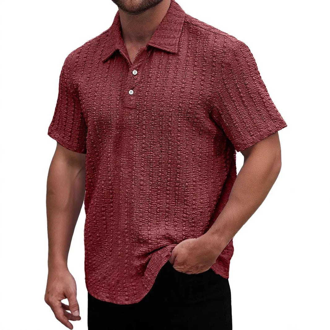 Herren Poloshirt – Regular Fit – Strukturstrick – Kurzarm Atmungsaktives Design