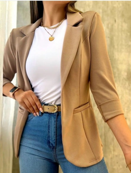 Damen Blazer – Taillierter Schnitt – Strukturierte Silhouette – Hüftlang – Langarm