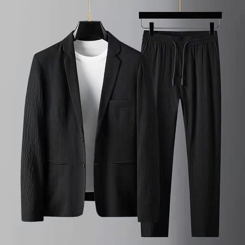 Herren Anzug Set – Slim Fit Blazer & Regular Fit Hose – Atmungsaktiver Stoff