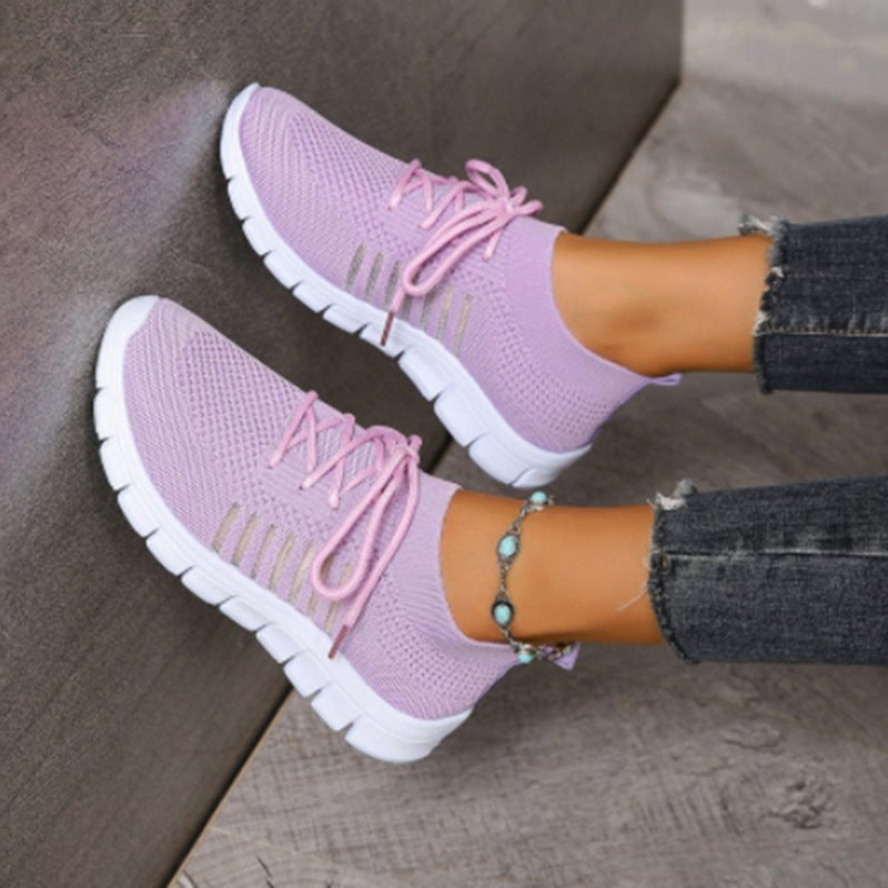 Damen Sneakers – Atmungsaktiv Leicht – Flexibler Halt – Bequeme Schnürung