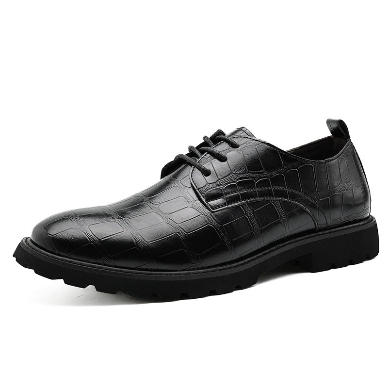 Herren Oxford-Schuhe – Elegantes Design – Krokoprägung – Schnürverschluss