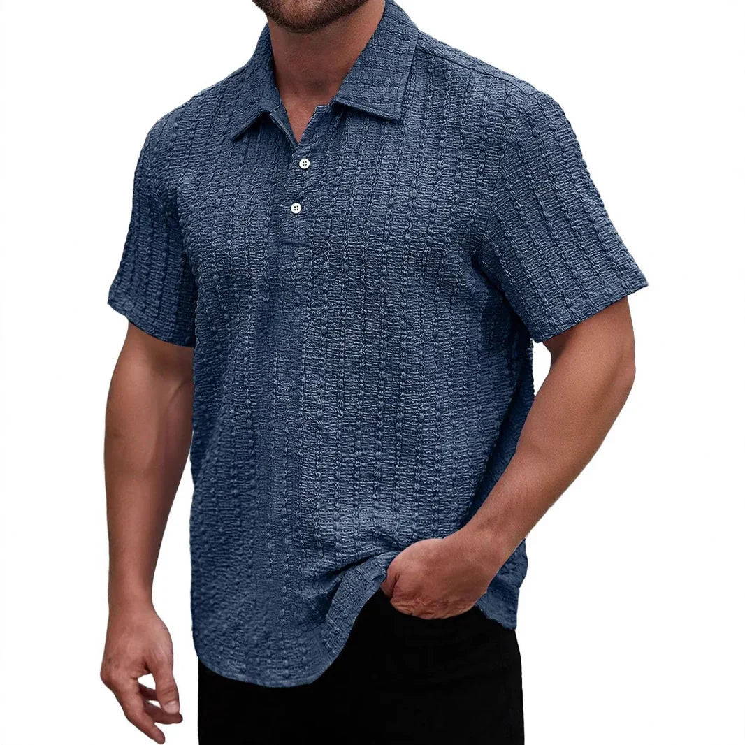 Herren Poloshirt – Regular Fit – Strukturstrick – Kurzarm Atmungsaktives Design