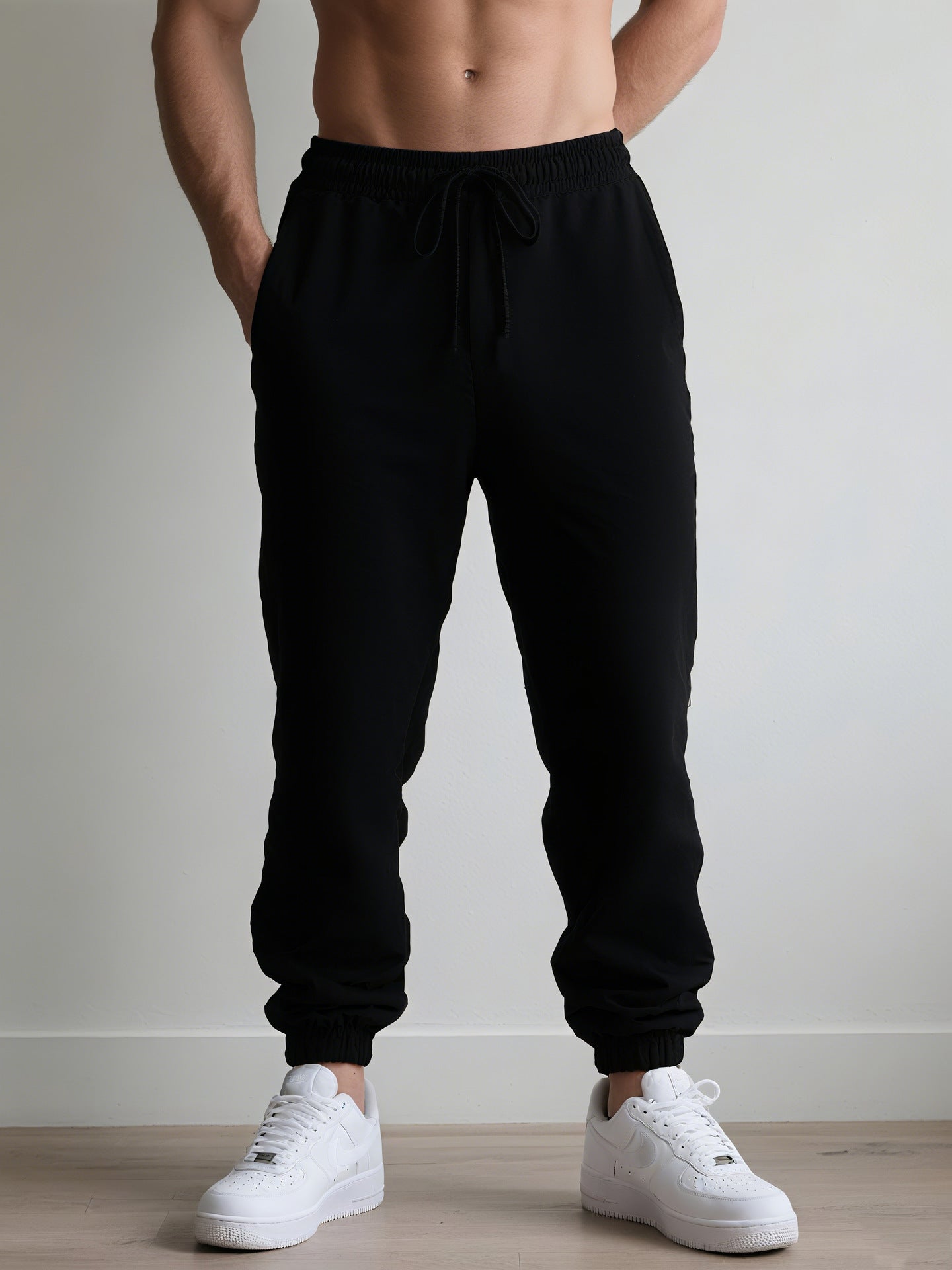 Herren Freizeithose – Relaxed Fit – Atmungsaktiv – Elastikbund mit Kordel – Bündchenabschluss