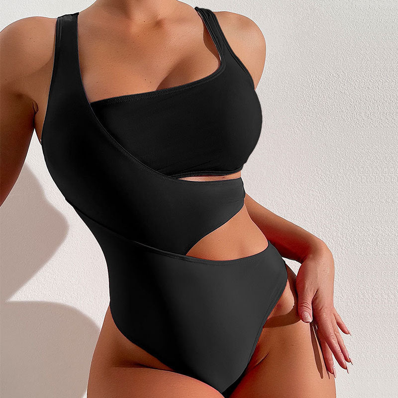 Damen Badeanzug – One-Shoulder Design – Figurbetont – Asymmetrischer Schnitt