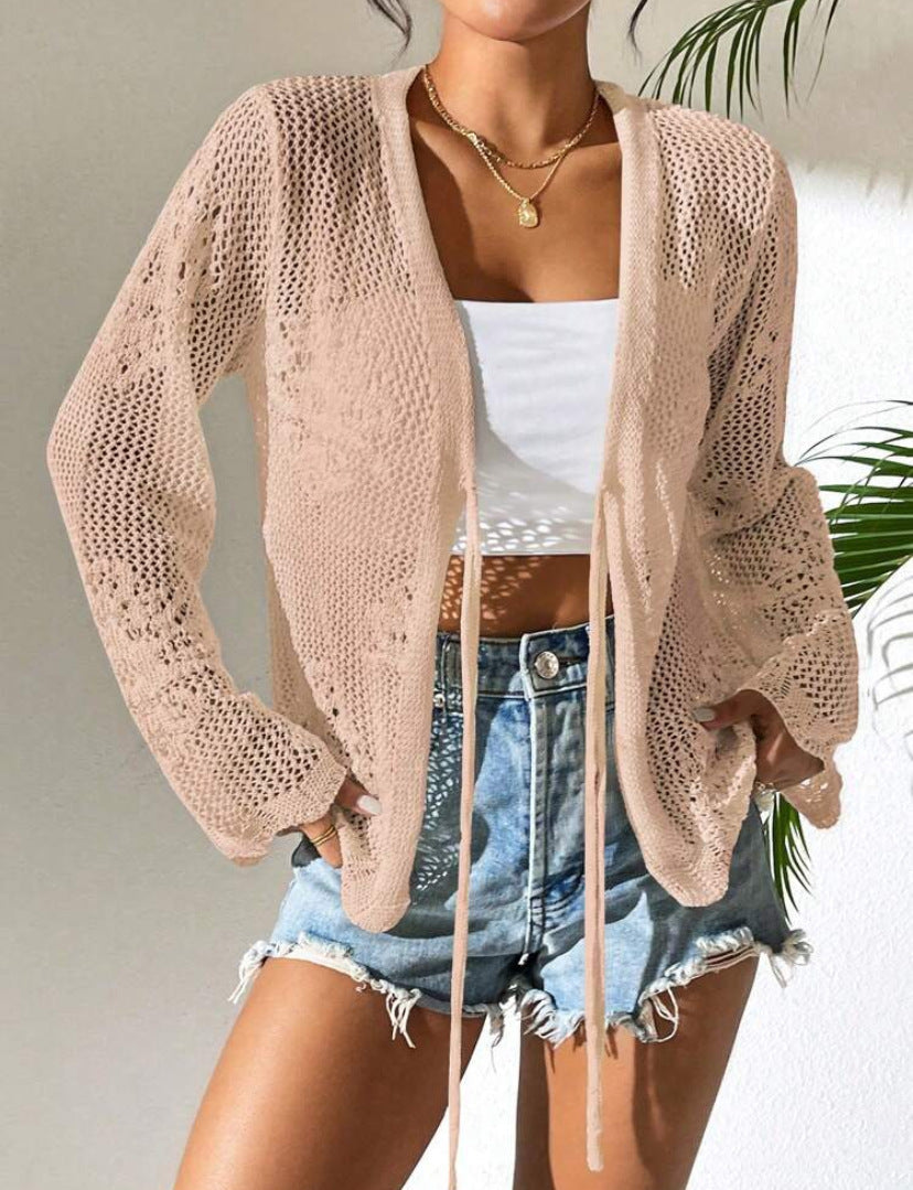 Damen Strickcardigan – Lockerer Schnitt – Offen – Leicht – Atmungsaktives Design