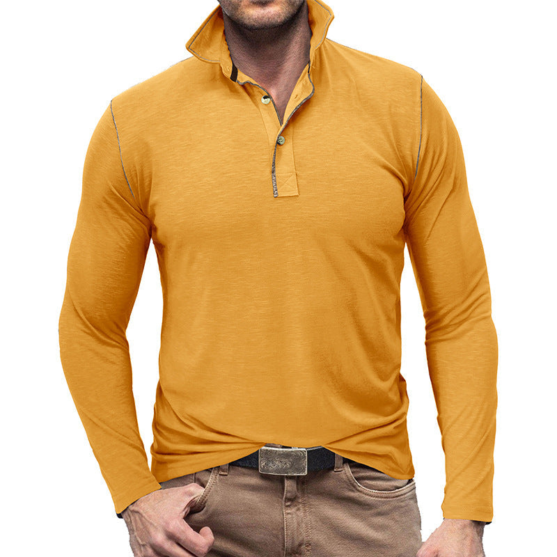 Herren Polohemd Langarm – Slim Fit – Weiches Material – Klassischer Kragen