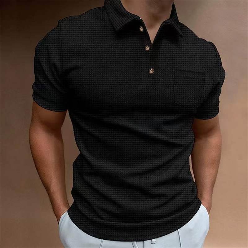 Herren Poloshirt – Slim Fit – Atmungsaktive Struktur – Brusttasche – Klassischer Kragen