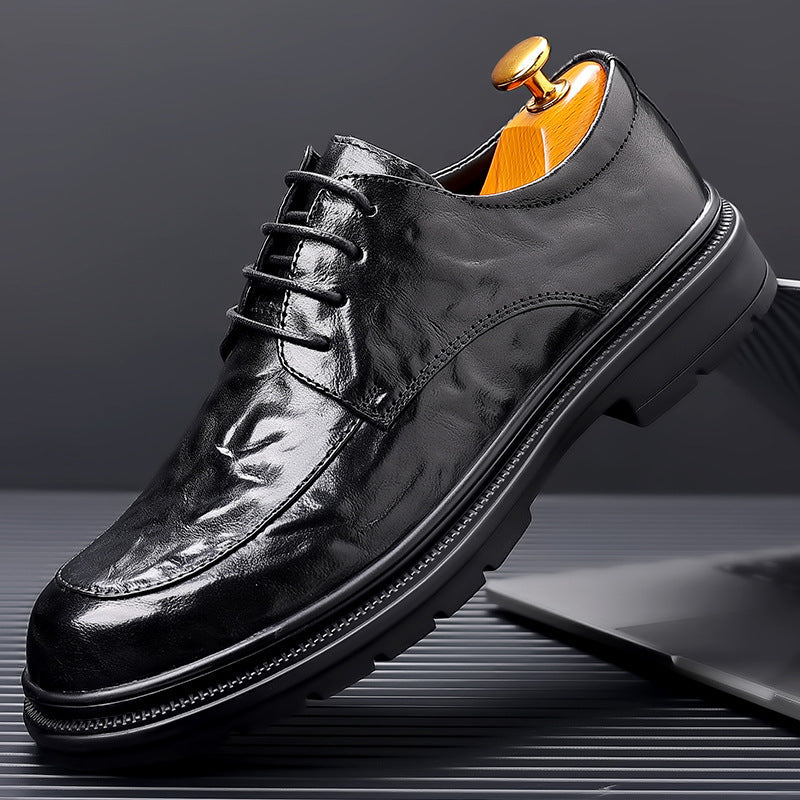 Herren Oxford-Schuhe – Handgeprägtes Leder – Geschlossene Schnürung – Elegant Klassisch