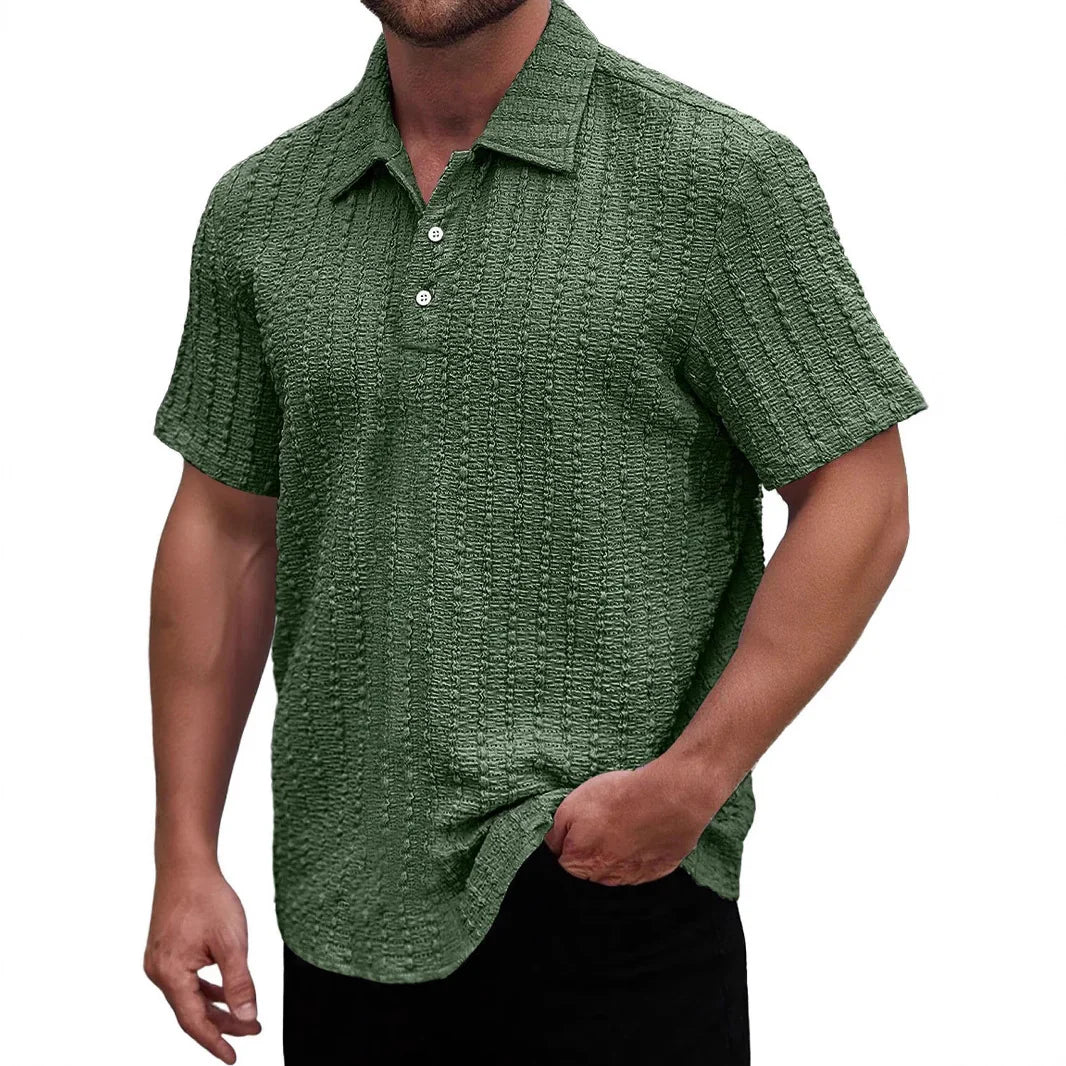 Herren Poloshirt – Regular Fit – Strukturstrick – Kurzarm Atmungsaktives Design