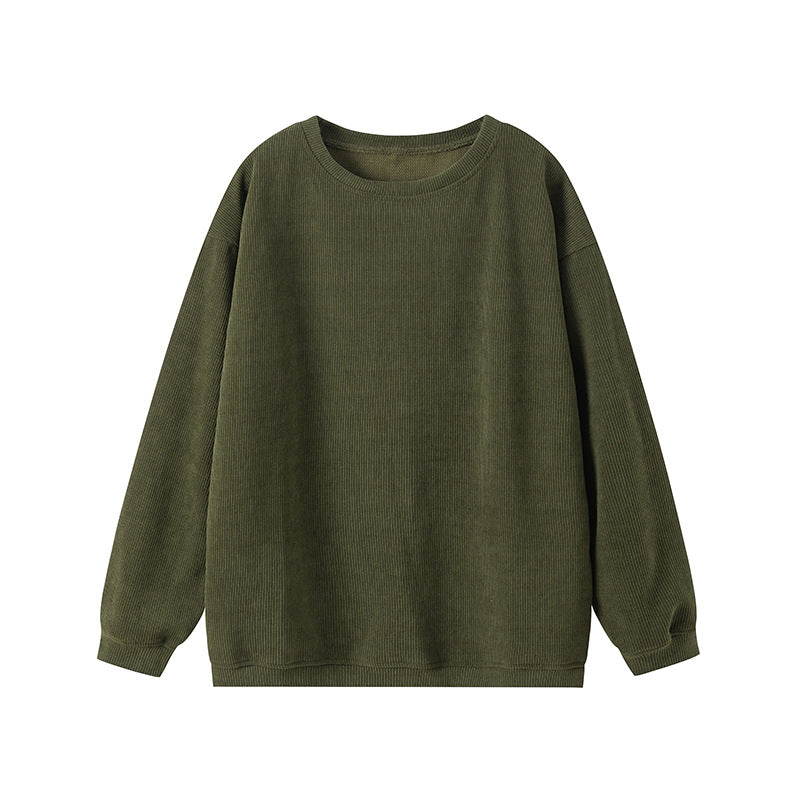 Damen Pullover – Relaxed Fit – Gerippter Strick – Rundhals Langarm Casual Look