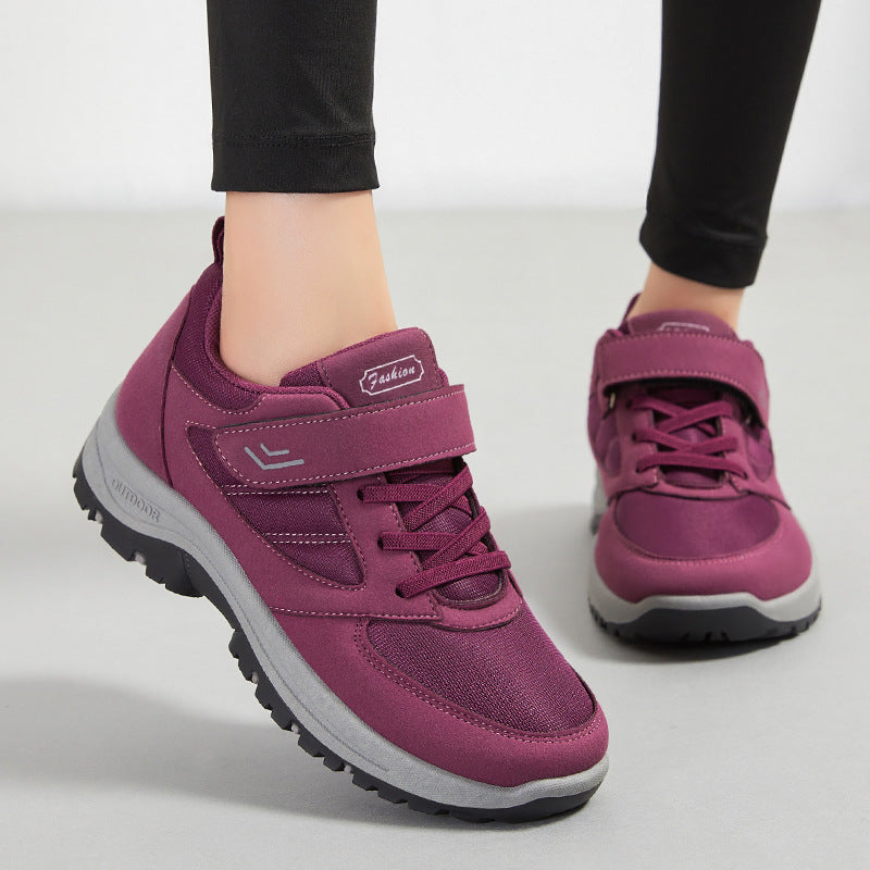 Damen Ortho Laufsneaker – Atmungsaktives Mesh – Klettverschluss – Bequemer Low-Top Schnitt