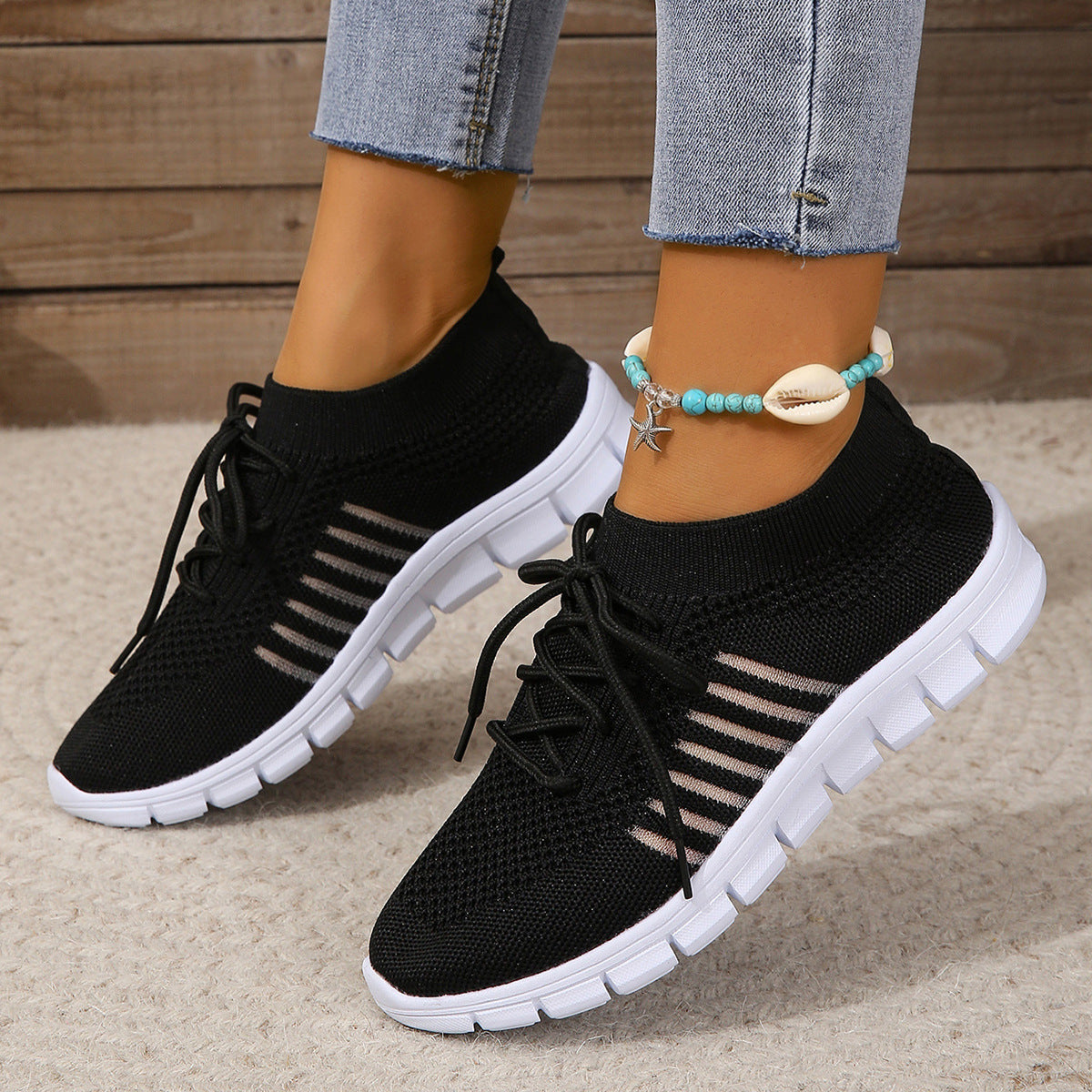 Damen Sneakers – Atmungsaktiv Leicht – Flexibler Halt – Bequeme Schnürung