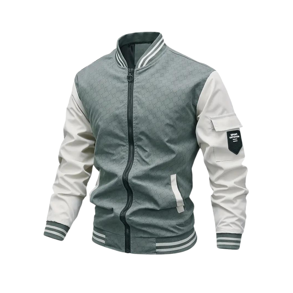 Herren Bomberjacke – Regular Fit – Zipper – Kontrastärmel – Rippbund – Casual Style
