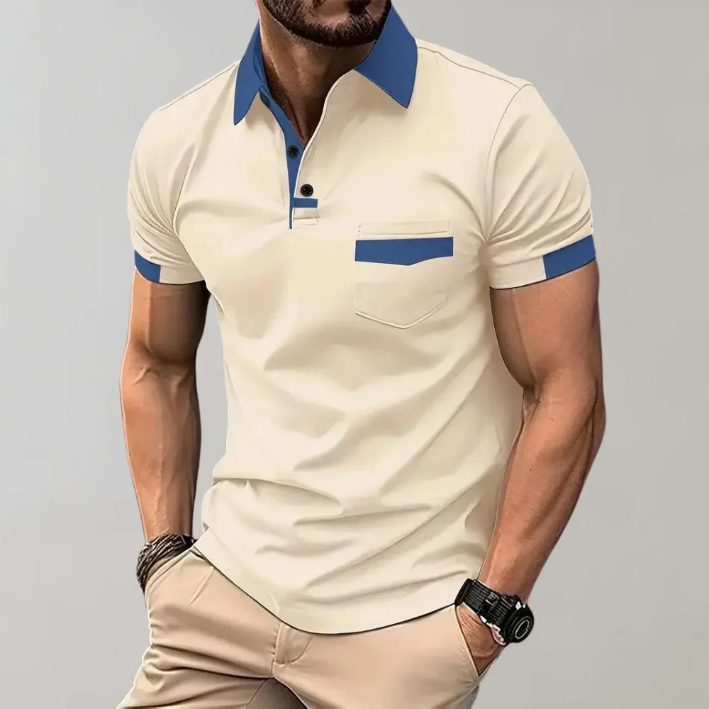 Herren Poloshirt – Slim Fit – Soft Knit – Brusttasche – Kurzarm Casual Look