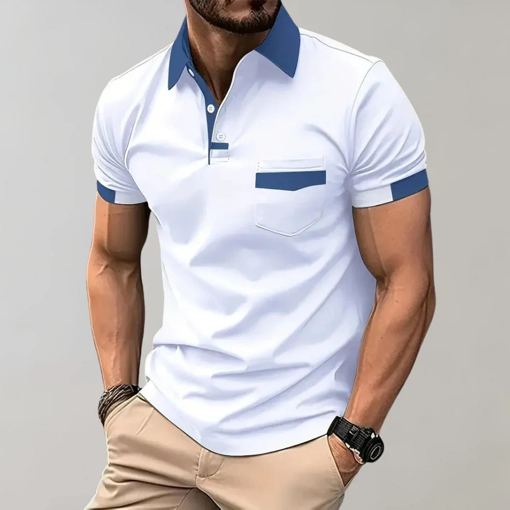 Herren Poloshirt – Slim Fit – Soft Knit – Brusttasche – Kurzarm Casual Look