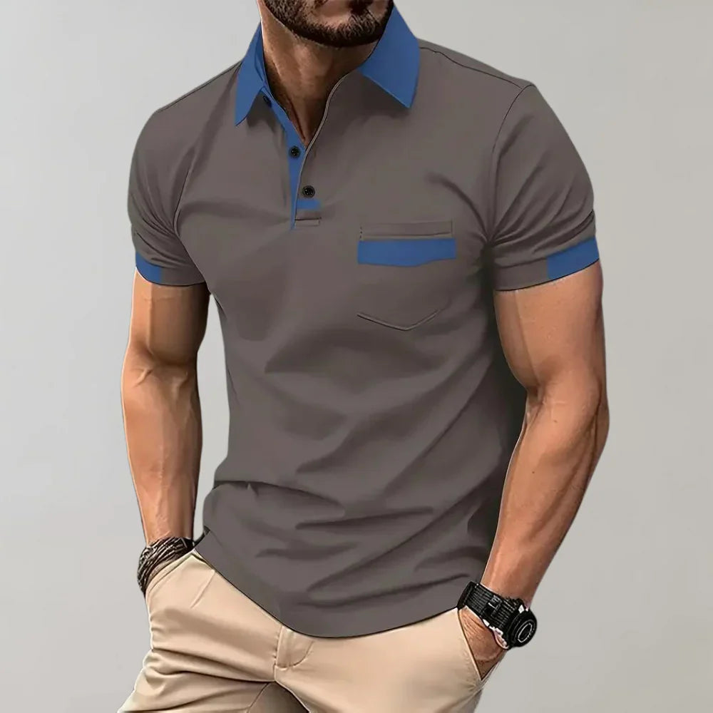 Herren Poloshirt – Slim Fit – Soft Knit – Brusttasche – Kurzarm Casual Look