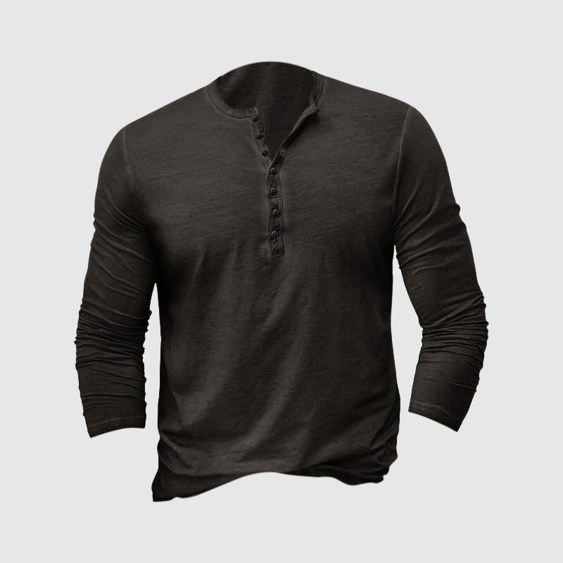 Herren Henley Shirt – Slim Fit – Langarm – Weiches Strickmaterial – Freizeitlook