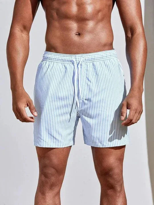 Herren Badeshorts – Relaxed Fit – Schnell trocknend – Elastischer Bund mit Kordelzug