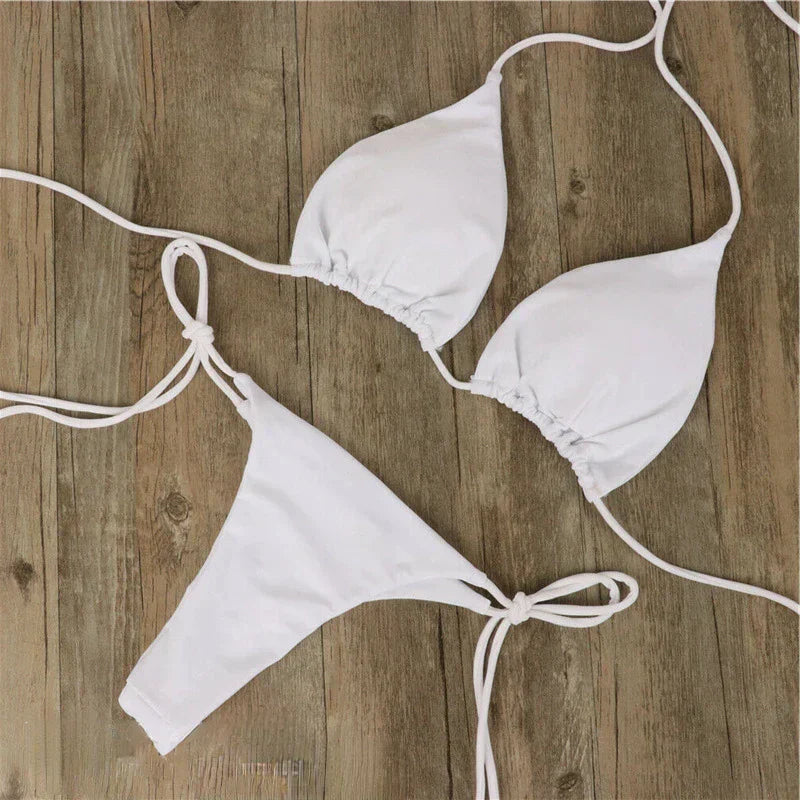 Damen Bikini Set – Triangel Top – Atmungsaktives Stretchmaterial – Tiefer Schnitt