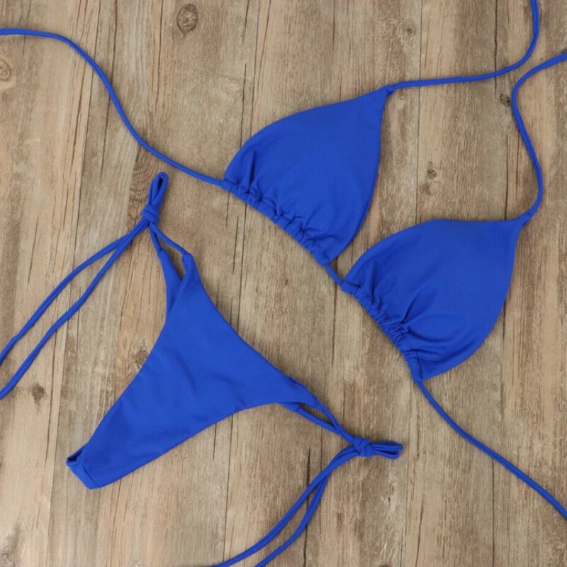 Damen Bikini Set – Triangel Top – Atmungsaktives Stretchmaterial – Tiefer Schnitt